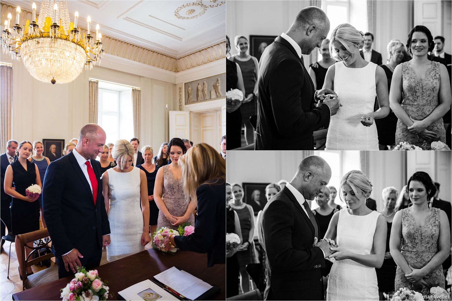 Hochzeitsfotograf Thomas Weber aus Oldenburg: Hochzeitsreportage und Hochzeitsfotos der standesamtlichen Trauung im Schloss Oldenburg, kirchlichen Hochzeit in der Lambertikirche Oldenburg und Hochzeitsfeier auf dem Gut Horn Gristede