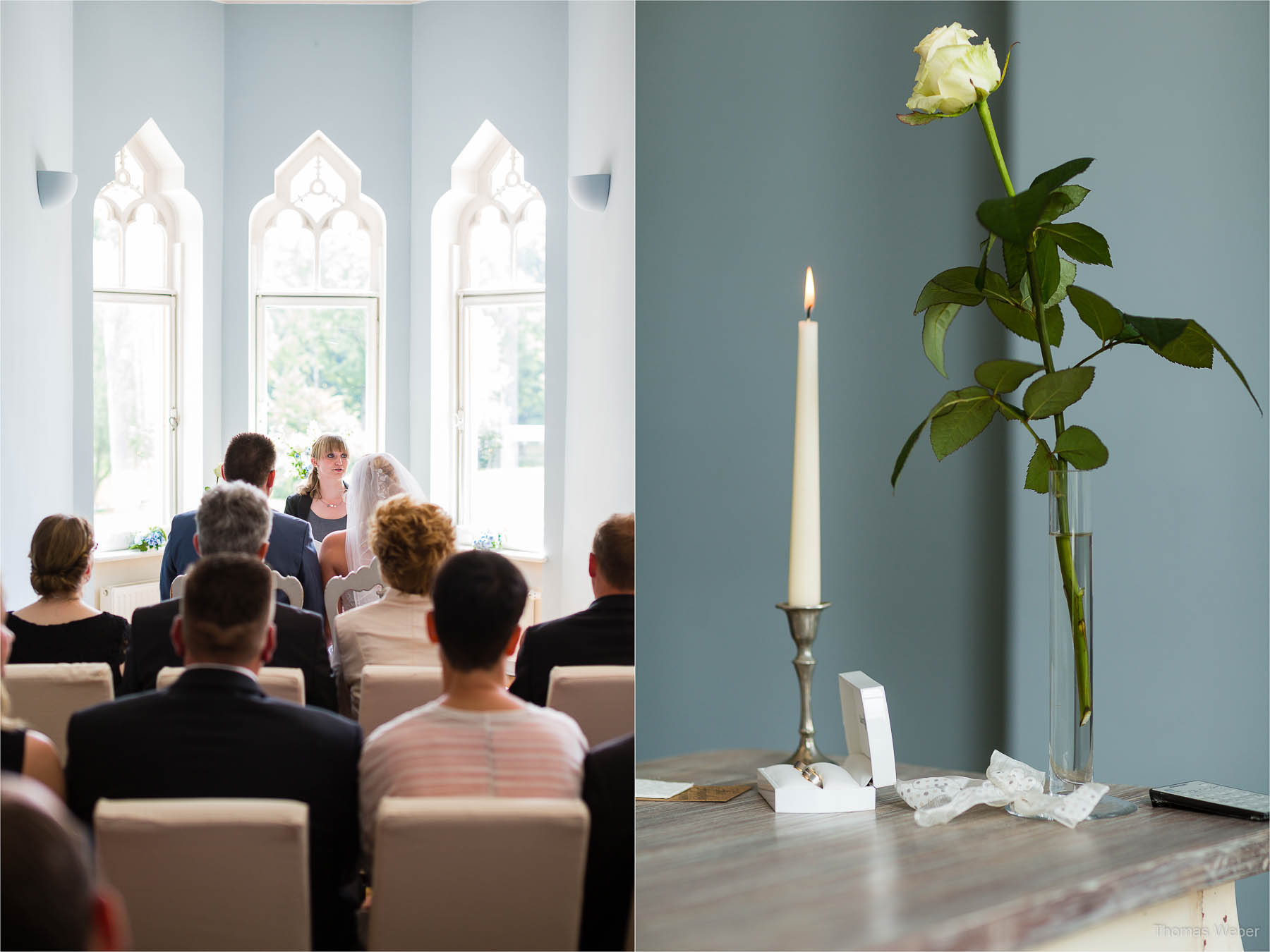 Hochzeitsfotograf bei einer Hochzeit auf Schloss Gamehl an der Ostsee: Die standesamtliche Trauung