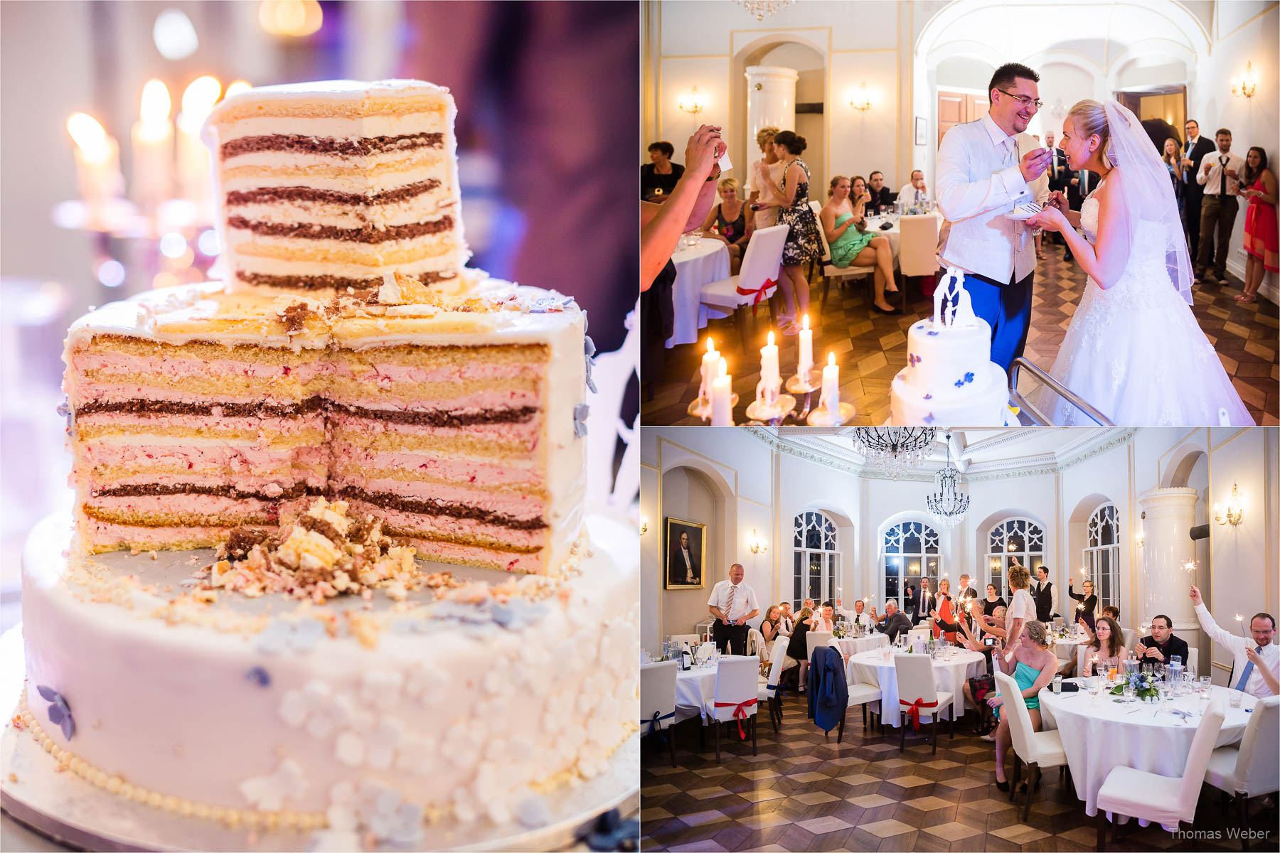 Hochzeitsfotograf bei einer Hochzeit auf Schloss Gamehl an der Ostsee: Hochzeitsessen und Hochzeitsfeier