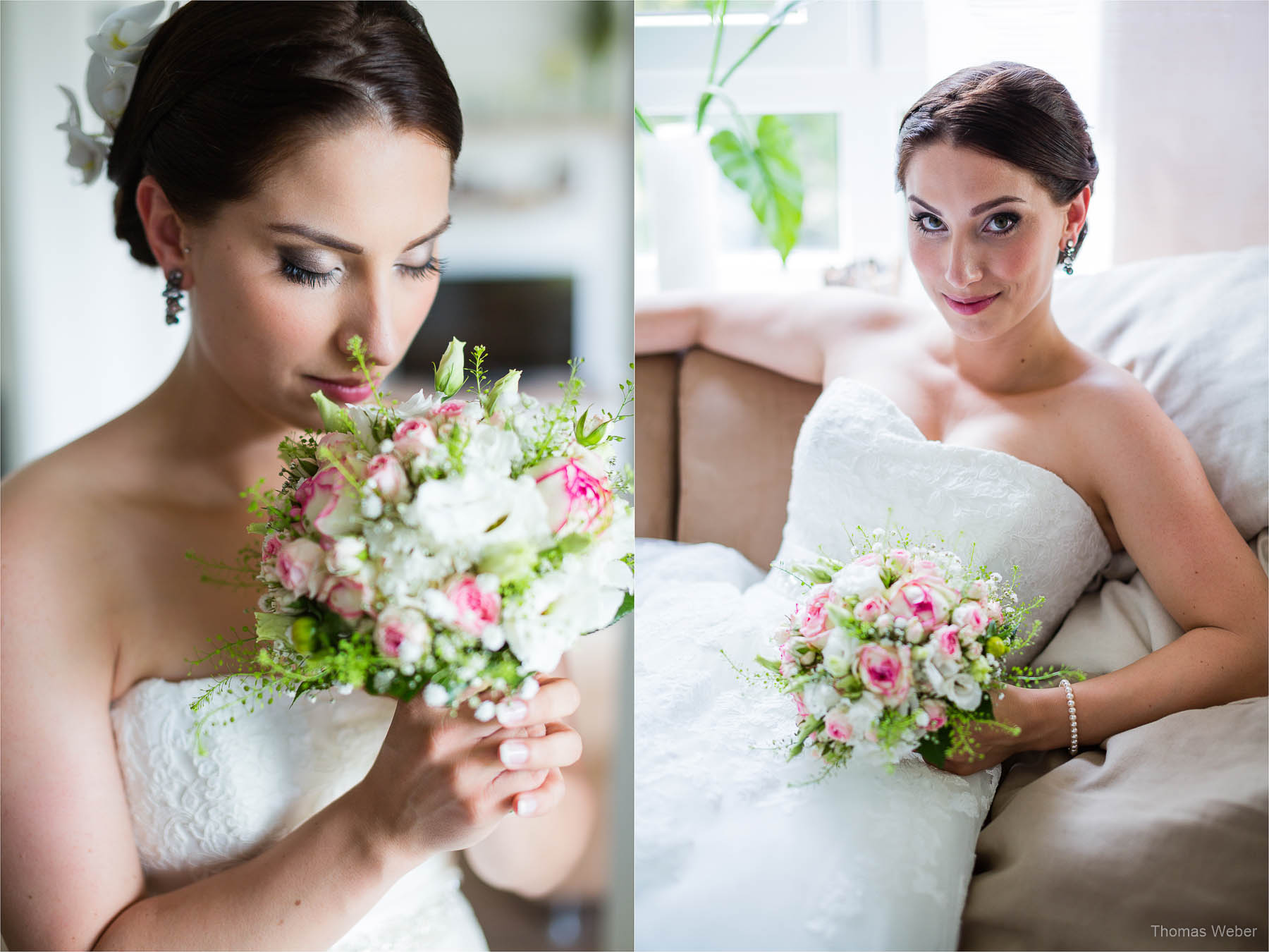 Vorbereitungen der Braut zur Hochzeit auf dem Gut Horn in Gristede, Hochzeitsfotograf Oldenburg, Thomas Weber