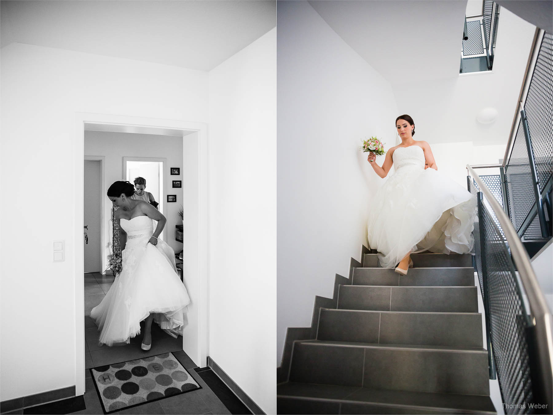 Vorbereitungen der Braut zur Hochzeit auf dem Gut Horn in Gristede, Hochzeitsfotograf Oldenburg, Thomas Weber