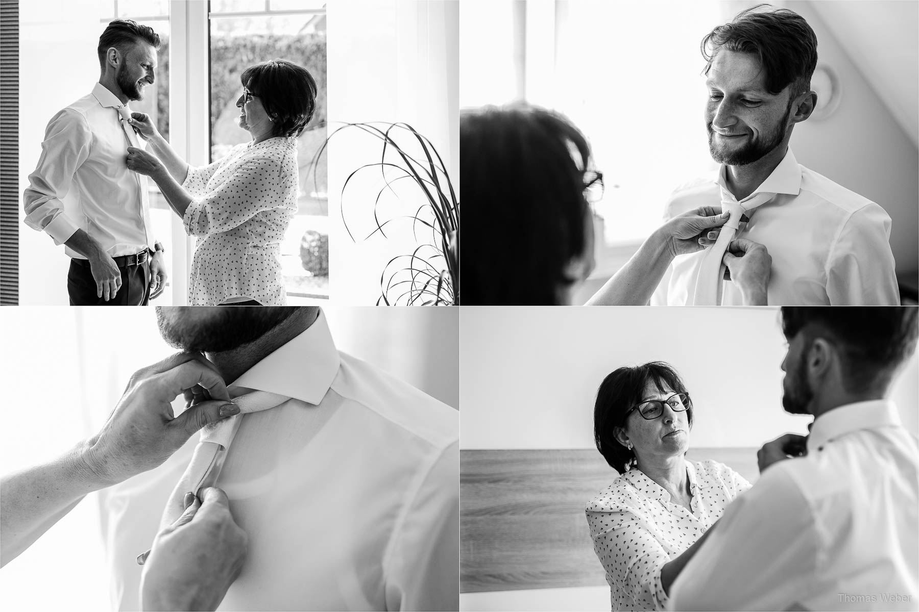 Ankleide vor der Hochzeit in Cloppenburg, Hochzeitsfotograf Oldenburg, Thomas Weber