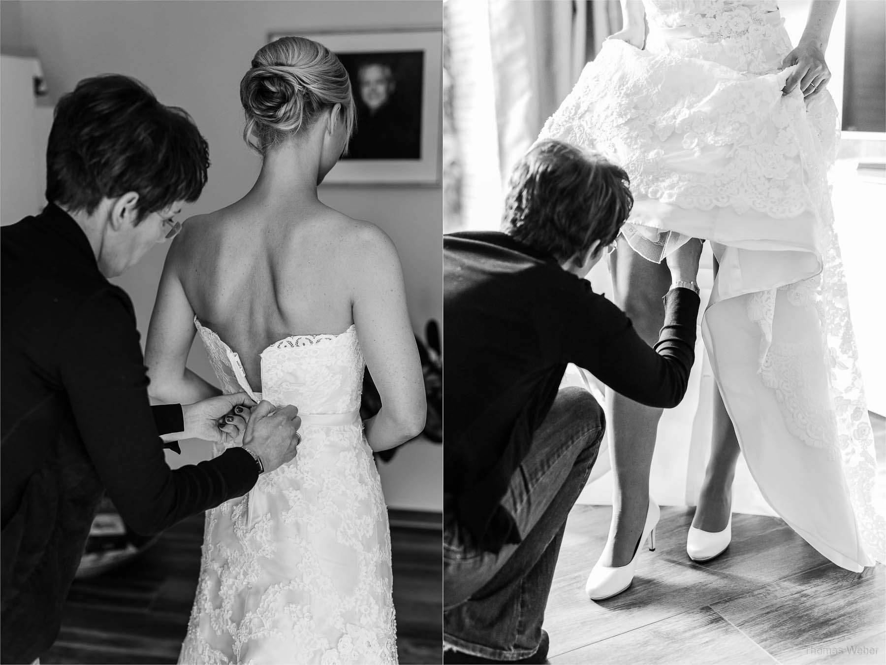 Getting Ready der Braut für die Hochzeit im Standesamt am Pferdemarkt in Oldenburg, Hochzeitsfotograf Oldenburg Thomas Weber