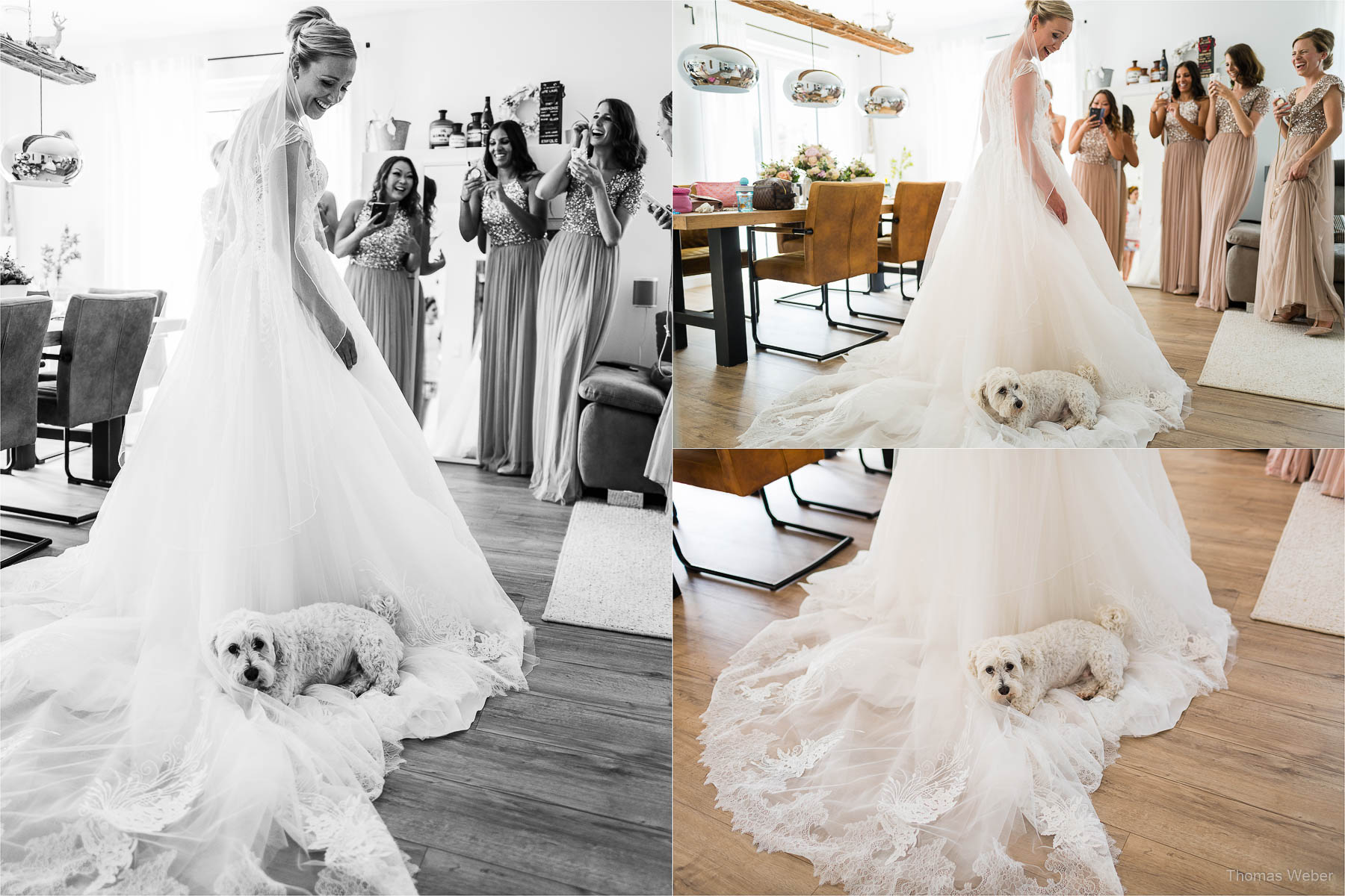 Vorbereitungen und Ankleide der Braut, Kirchliche Hochzeit in Rastede und Hochzeitsfeier in der Scheune St. Georg Rastede, Hochzeitsfotograf Thomas Weber aus Oldenburg