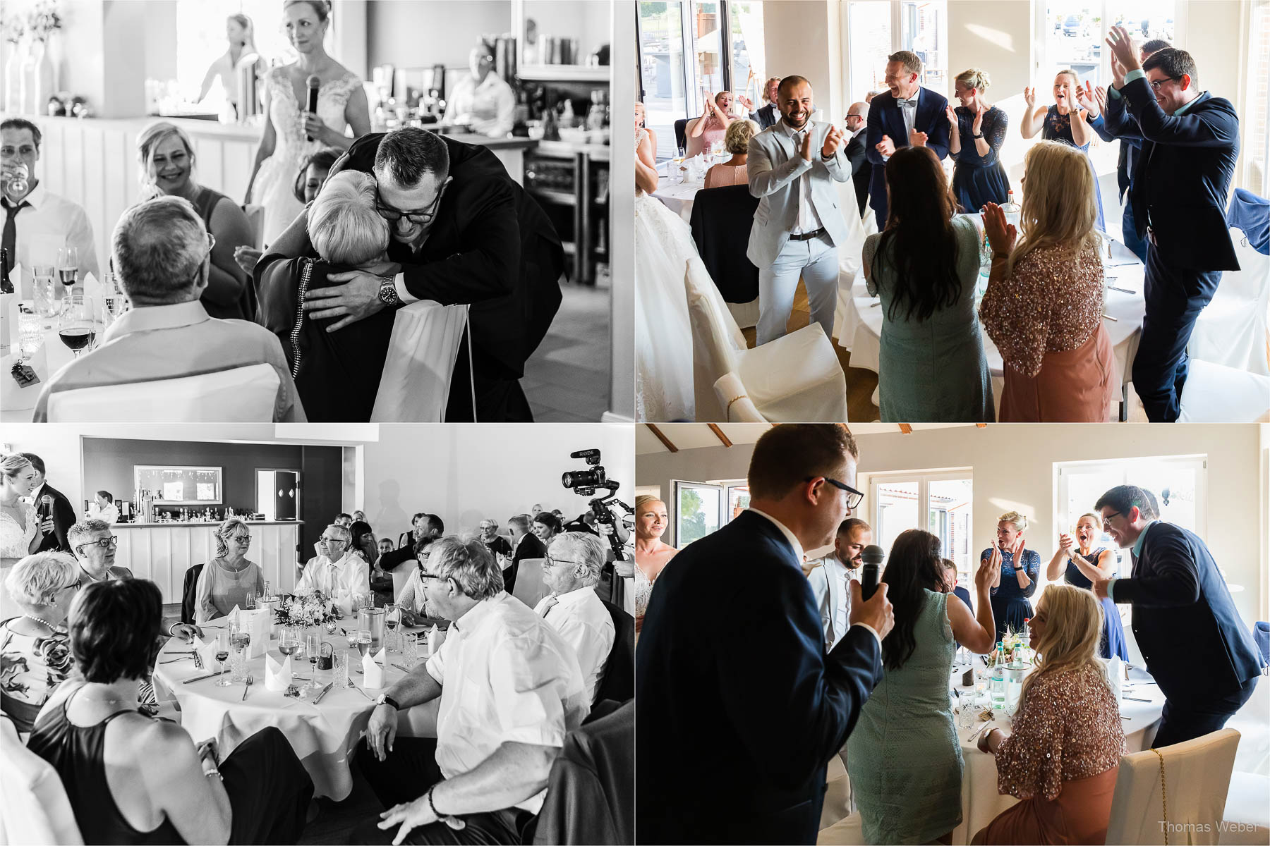 Verschiedene Reden auf der Hochzeitsfeier, Kirchliche Hochzeit in Rastede und Hochzeitsfeier in der Scheune St. Georg Rastede, Hochzeitsfotograf Thomas Weber aus Oldenburg