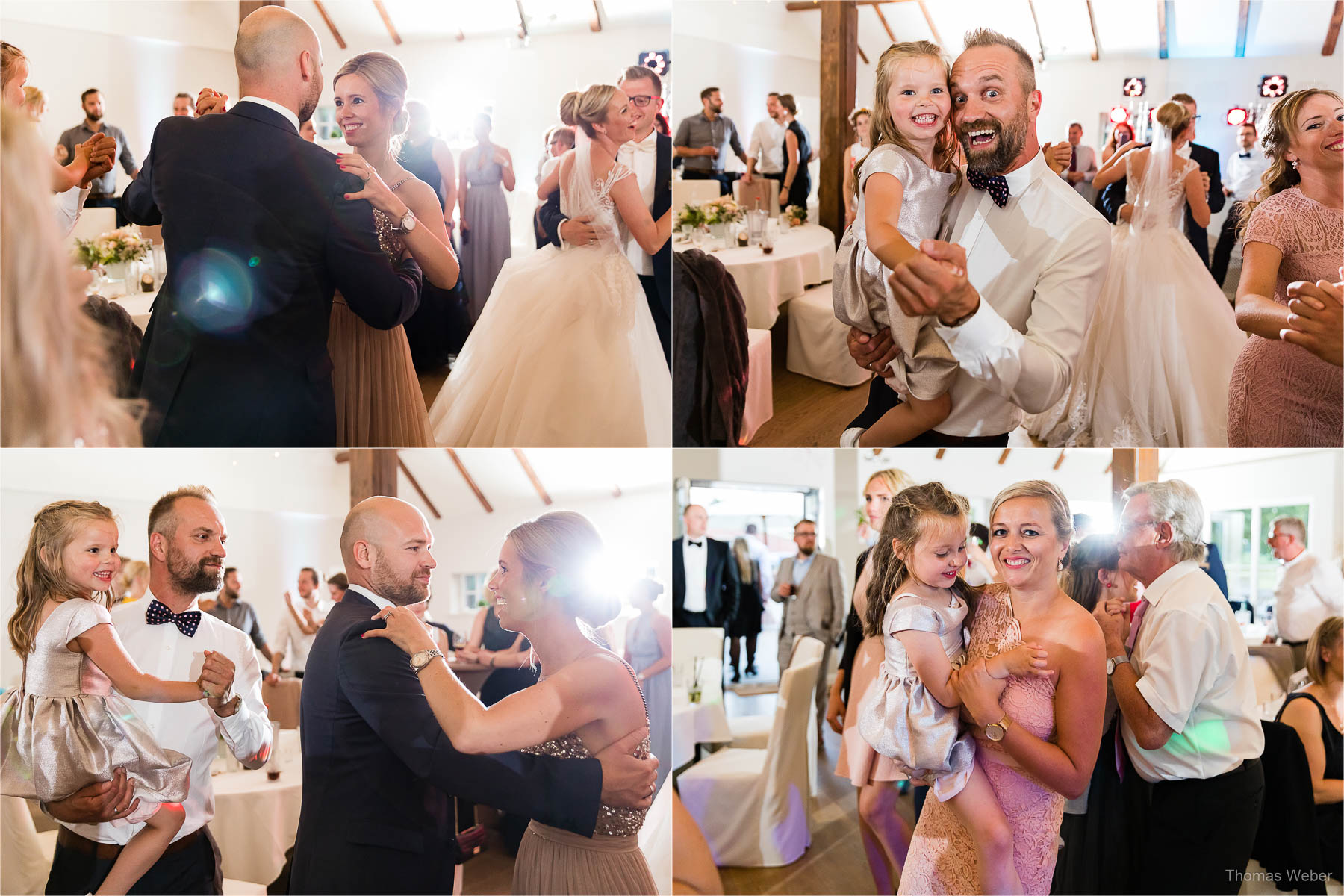 Tanz und Party auf der Hochzeitsfeier, Kirchliche Hochzeit in Rastede und Hochzeitsfeier in der Scheune St. Georg Rastede, Hochzeitsfotograf Thomas Weber aus Oldenburg