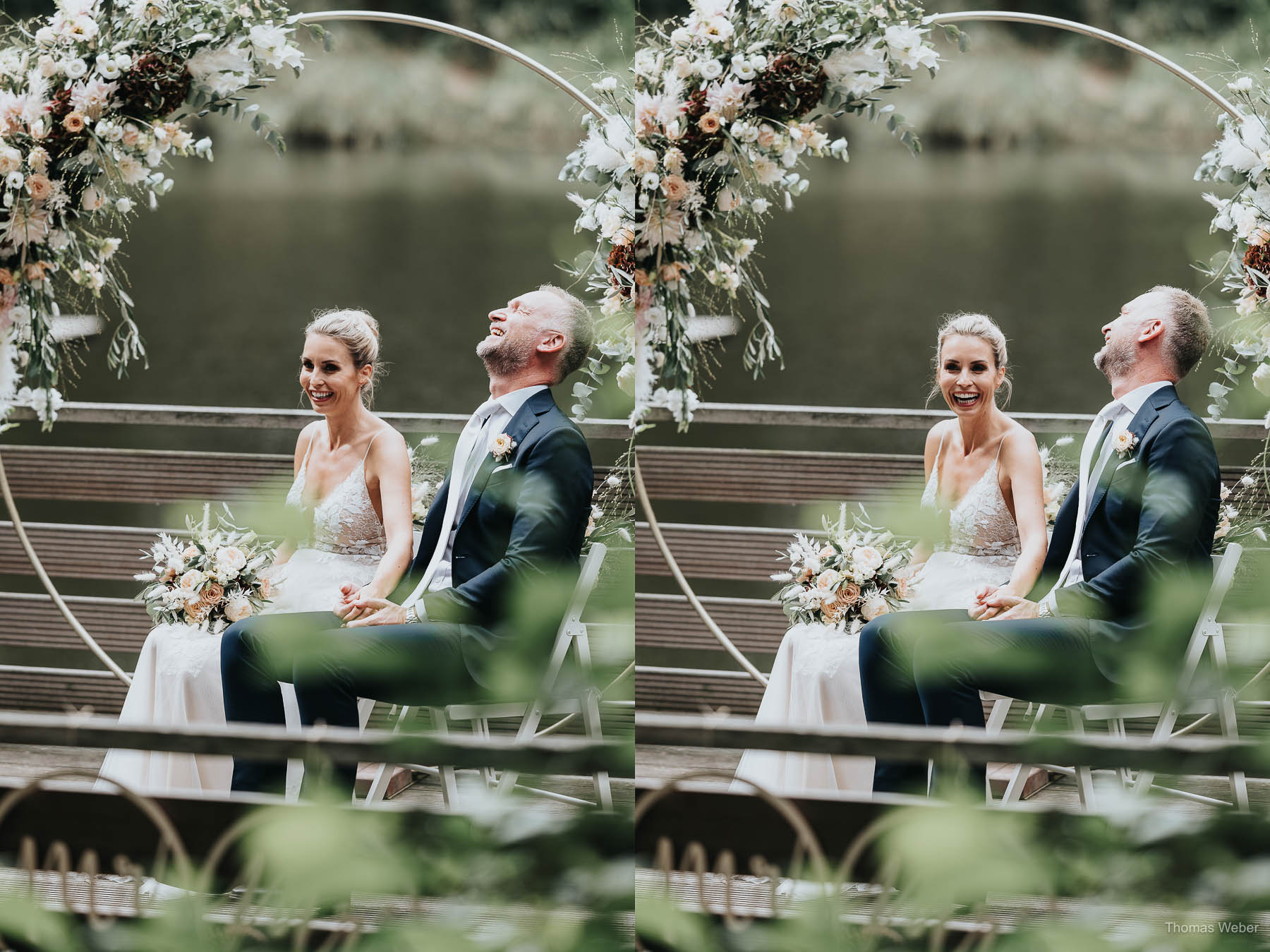 Freie Trauung am Mühlensee am Nordenholzer Hof in Hude, Hochzeitsfotograf Thomas Weber