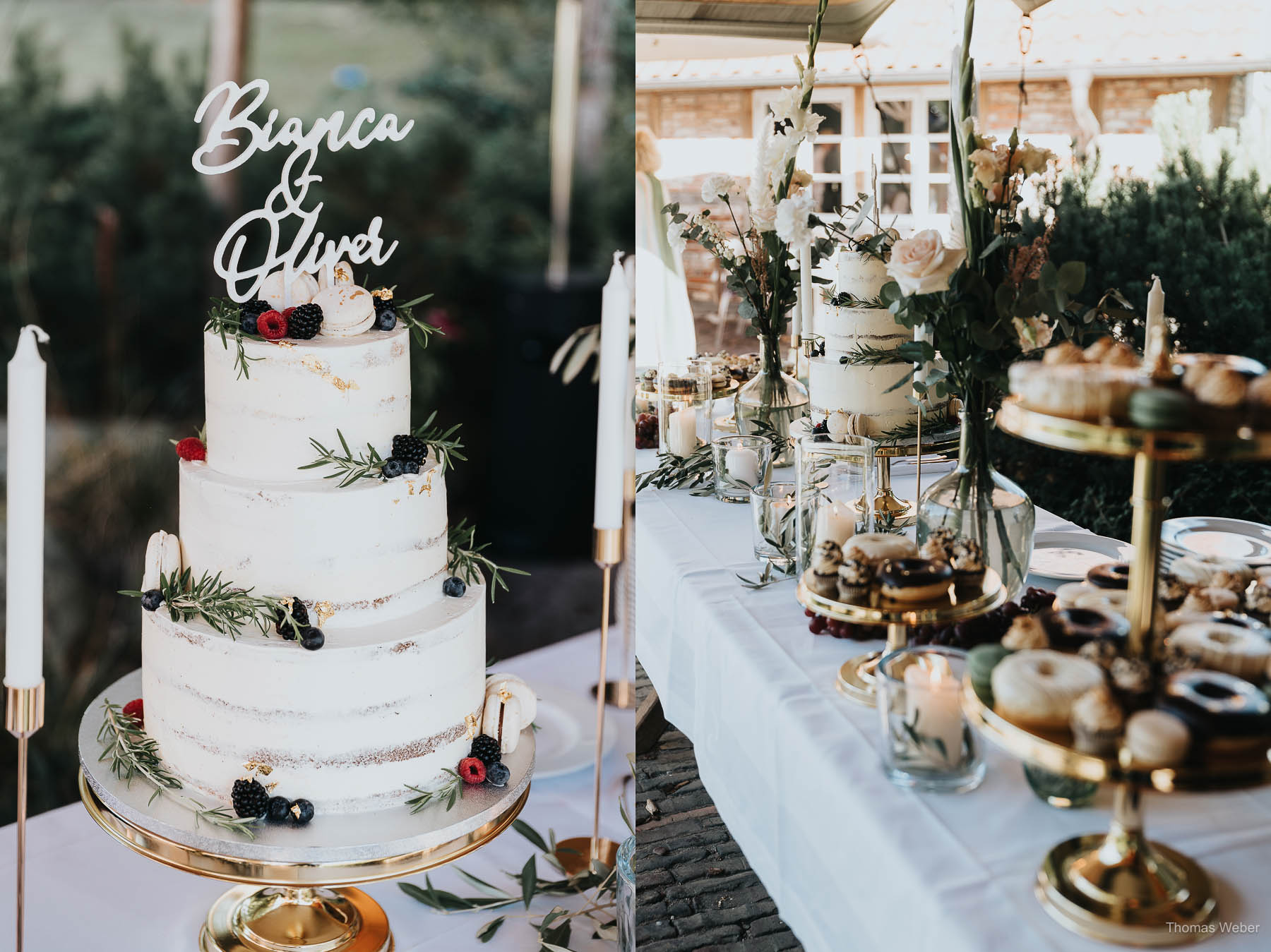 Empfang der Hochzeitsgäste und Hochzeitstorte am Nordenholzer Hof, Hochzeitsfotograf Thomas Weber