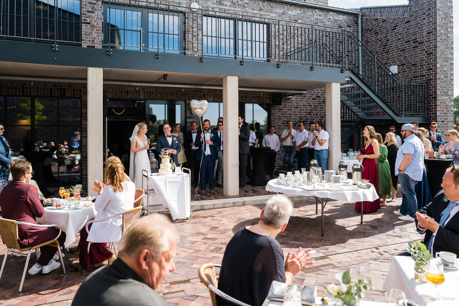 Hochzeitsempfang an der Meyerei Rastede am Zollhaus Rastede, Hochzeitsfotograf Thomas Weber aus Oldenburg