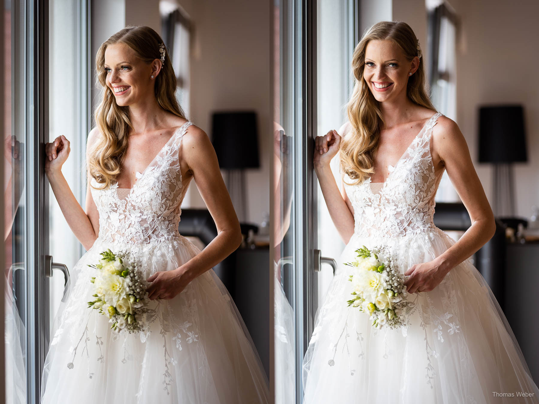 Ankleide der Braut vor der Hochzeit, Hochzeitsfotograf Thomas Weber aus Oldenburg