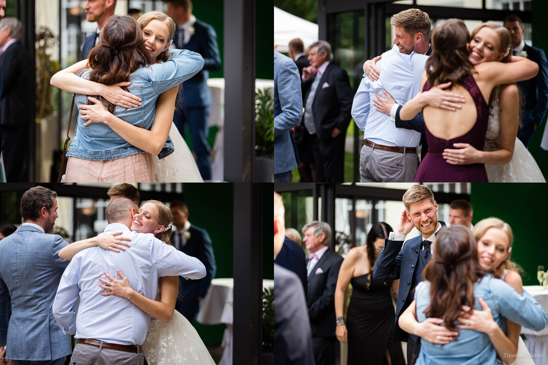 Hochzeitsempfang und Gratulation im Garten des Landhaus Etzhorn Oldenburg, Hochzeitsfotograf Thomas Weber aus Oldenburg