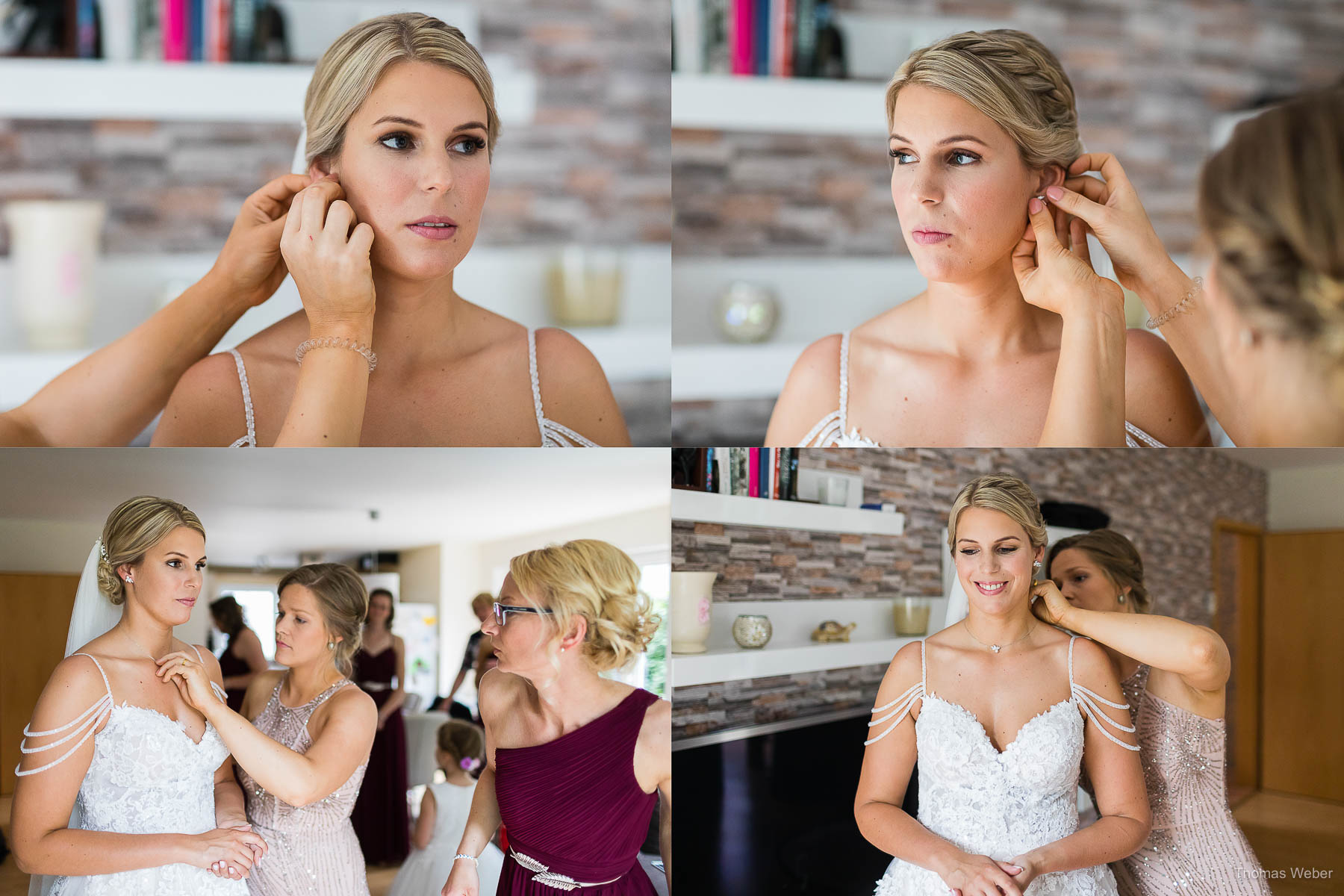 Vorbereitungen und Ankleide der Braut in Hatten, Hochzeitsfotograf Thomas Weber aus Oldenburg