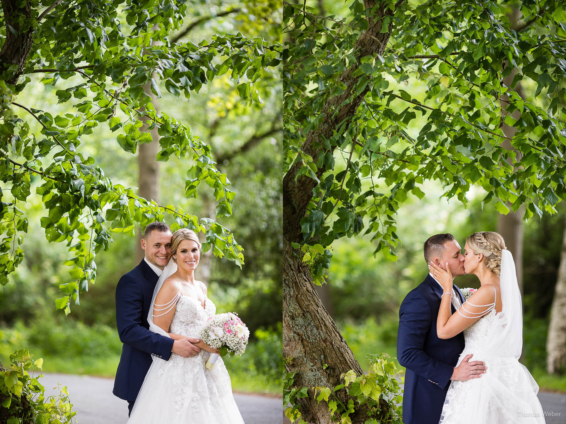 Hochzeitsfotos des Brautpaares in Bad Zwischenahn, Oldenburg und Rastede, Hochzeitsfotograf Thomas Weber