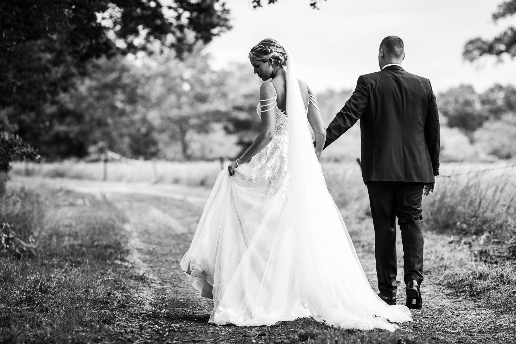 Hochzeitsfotos des Brautpaares in Bad Zwischenahn, Oldenburg und Rastede, Hochzeitsfotograf Thomas Weber