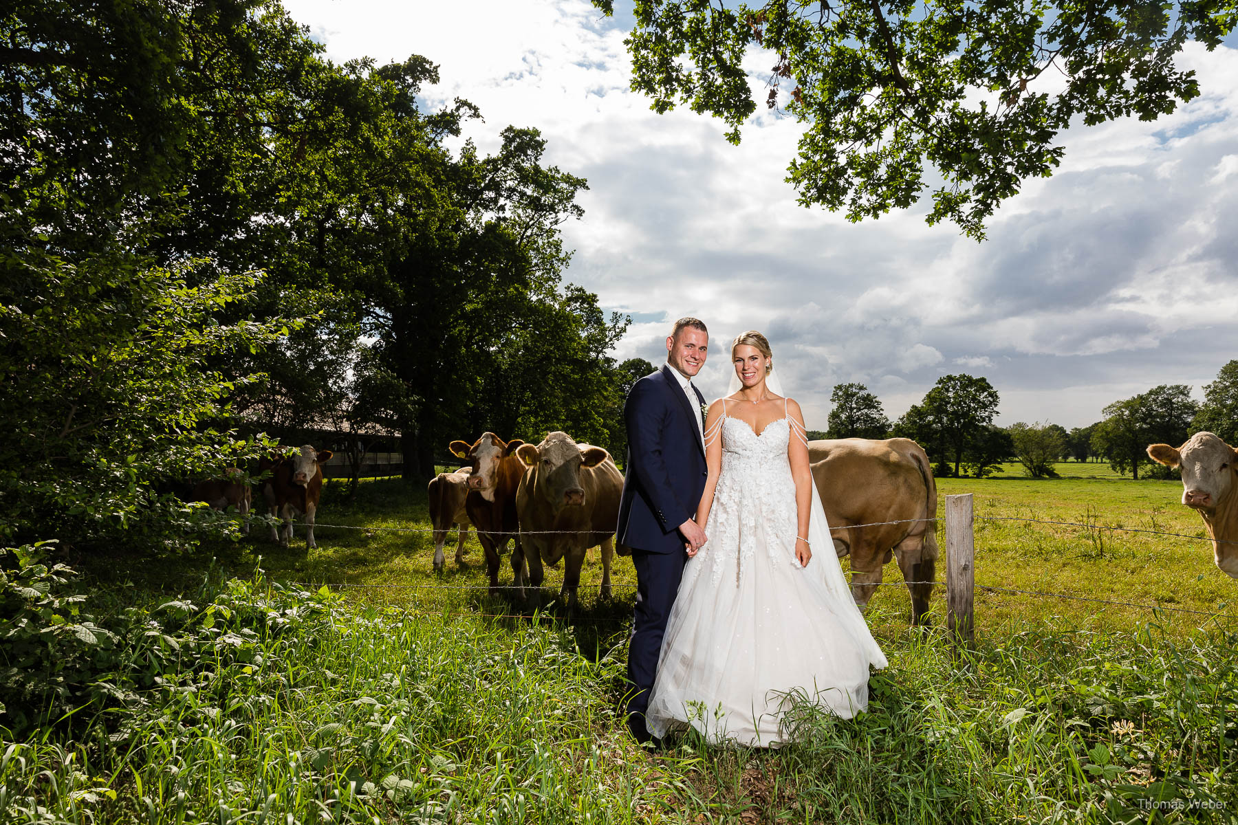 Hochzeitsfotos des Brautpaares in Bad Zwischenahn, Oldenburg und Rastede, Hochzeitsfotograf Thomas Weber