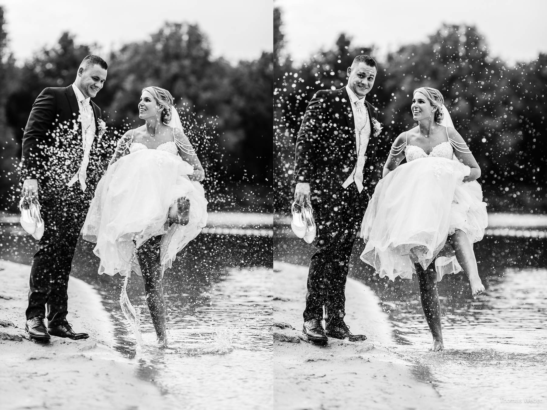 Hochzeitsfotos des Brautpaares in Bad Zwischenahn, Oldenburg und Rastede, Hochzeitsfotograf Thomas Weber